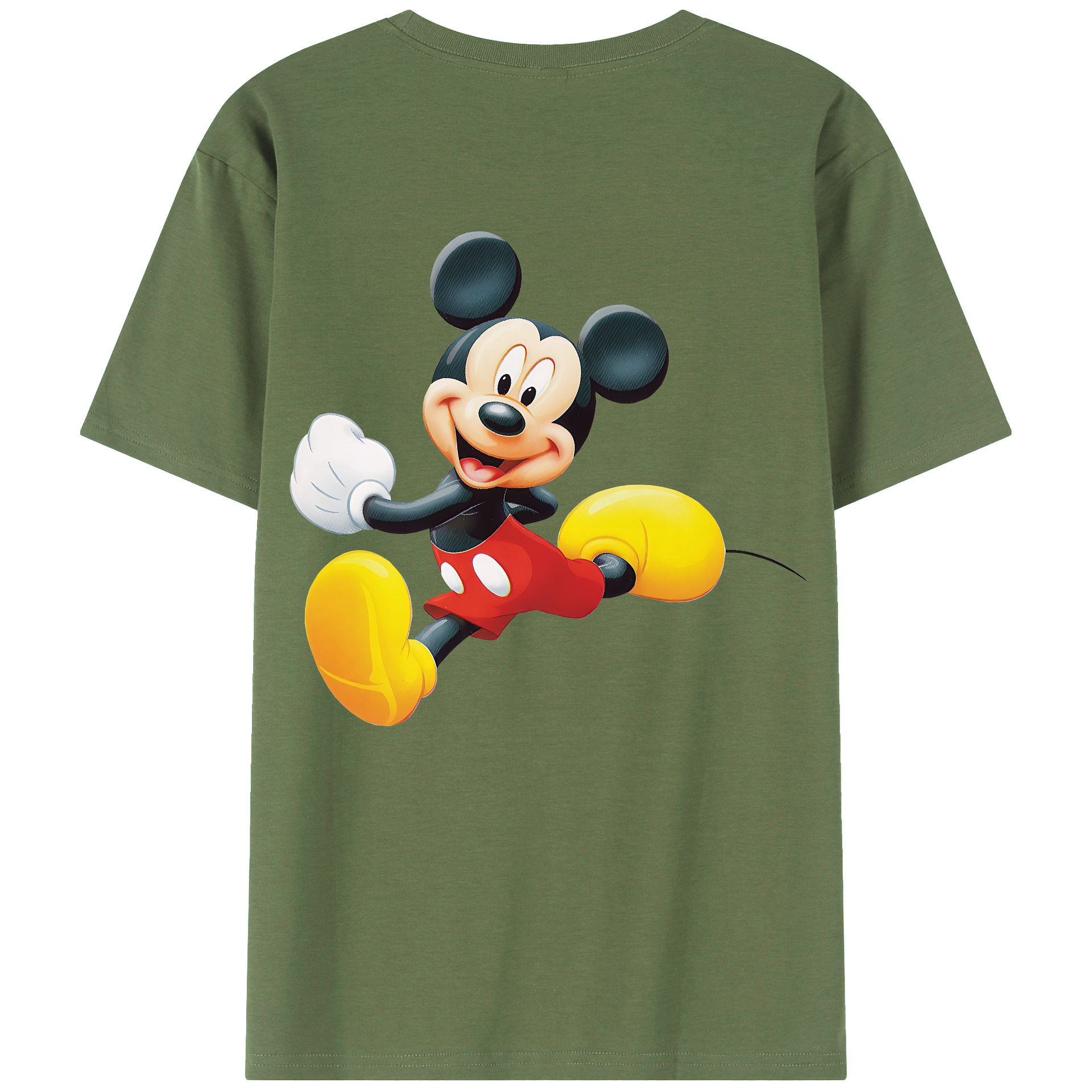 （画像用） ミッキーマウス Mickey Mouse 綿100％ メンズ半袖Tシャツ（バックプリント） 通気性